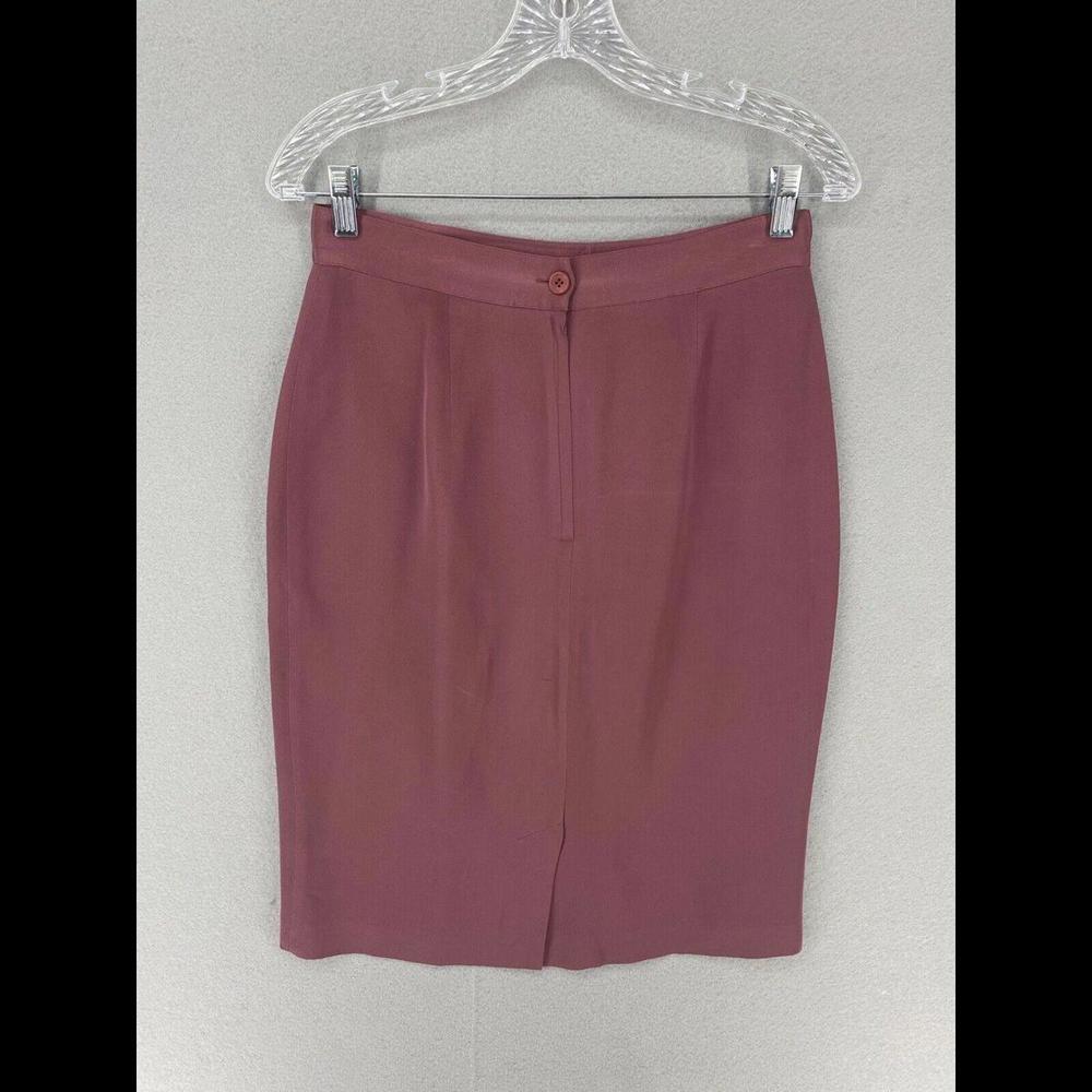 Geoffrey Alexander Womens Skirt Size 8 Red Maroon Silk Pencil Lined Casual